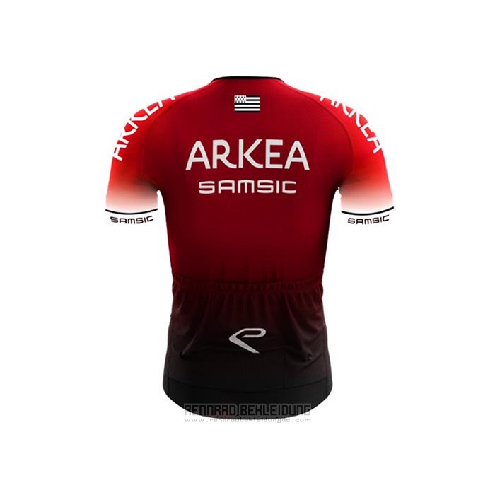 2020 Fahrradbekleidung Arkea Samsic Rot Shwarz Trikot Kurzarm und Tragerhose